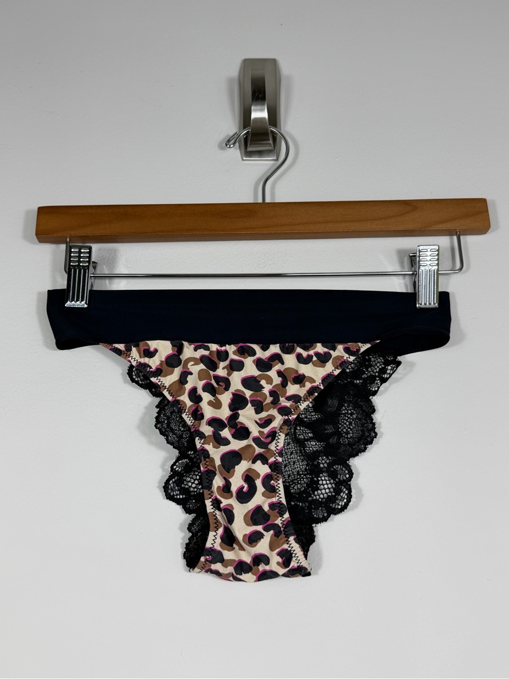 Valisere Leopard Print Black Lace Cheeky Bikini Panty Lingerie